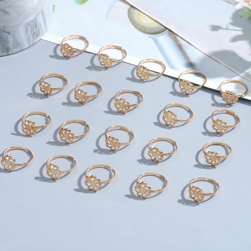 NEWITIN 120 Pieces Fake Rings Diamond Engagement Rings Silver Ring for Bridal Shower Party Game Wedding Table Decorations - Image 3